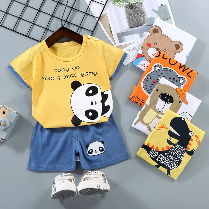 

Summer Pure Cotton Short Sleeve Children's Clothing Set