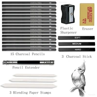 Drawing Pencils Sketch Pencil Professional Sketching Art Graphite Charcoal Blending Stump Pencils kit (25 art supplies) 2