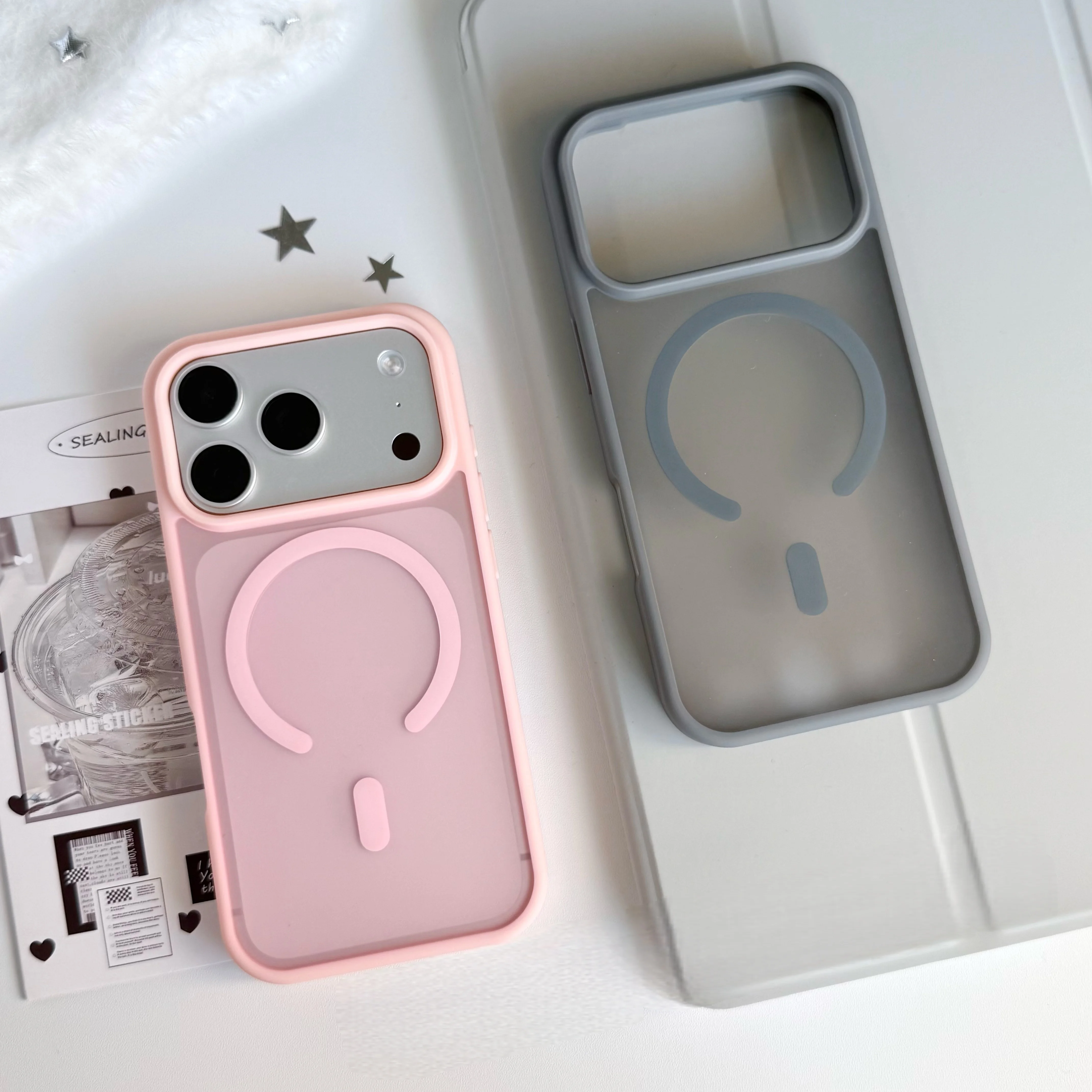Magnetic Matte Clear Shockproof Translucent Case with MagSafe Compatibility