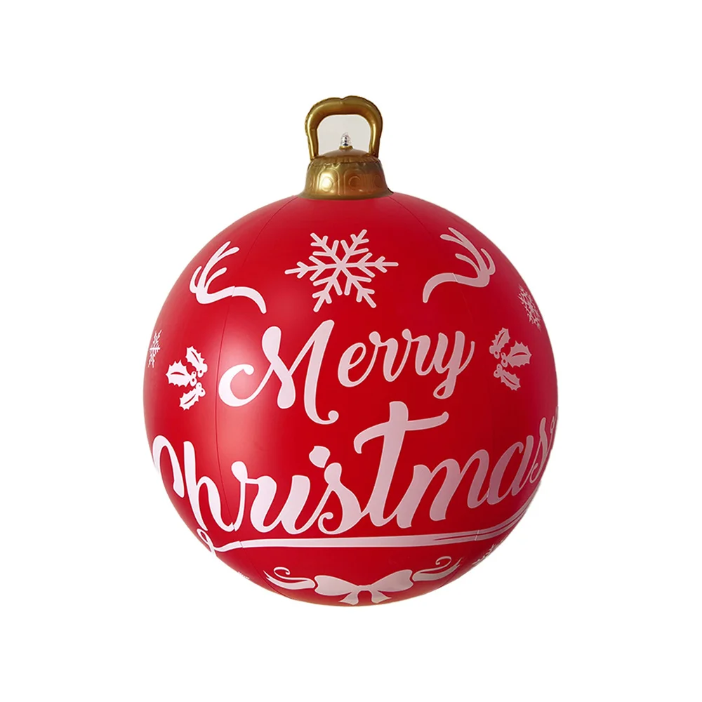 Globo inflable navideño de 58 cm para exteriores, decorado con PVC, bolas gigantes grandes, adornos para árboles de Navidad, juguete para fiestas navideñas