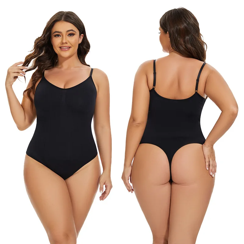 

seamless bodybuilding jumpsuit with tight abdomen and buttocks large size thong briefs suspenders