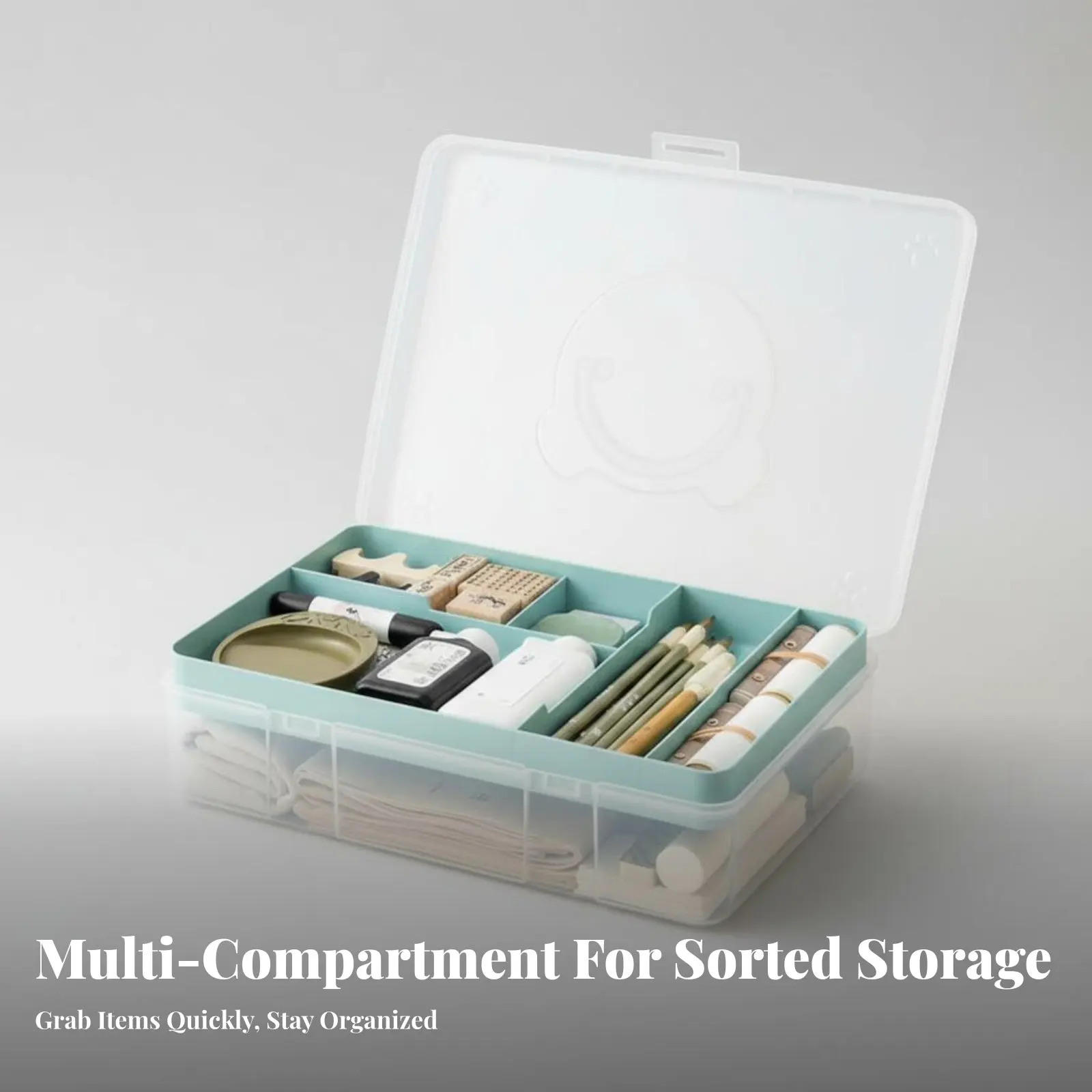 이중 수준 서예 상자 이중층 디자인 스탠드형 주최자 투명 프레임 예술가를 위한 먼지 방지 보호 기능