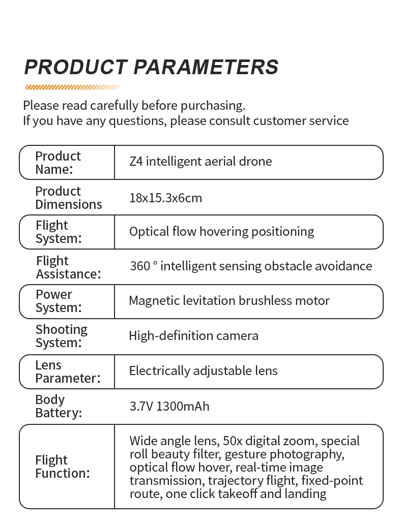 Dron Z4 con cámara HD de 8K, batería de larga duración, 5G, WIFI, modo sin cabeza, Motor sin escobillas para principiantes, cuadricóptero RC con fácil Control