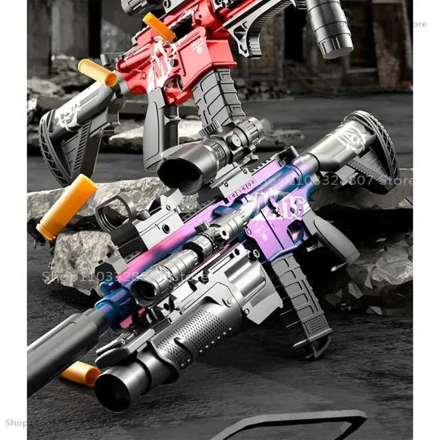Dumped M416 Soft Bullet Gun Toy Gun Can Be Fired Manually Loaded Assault Rifle Submachine Gun Model Christmas Birthday Gift 2025 6