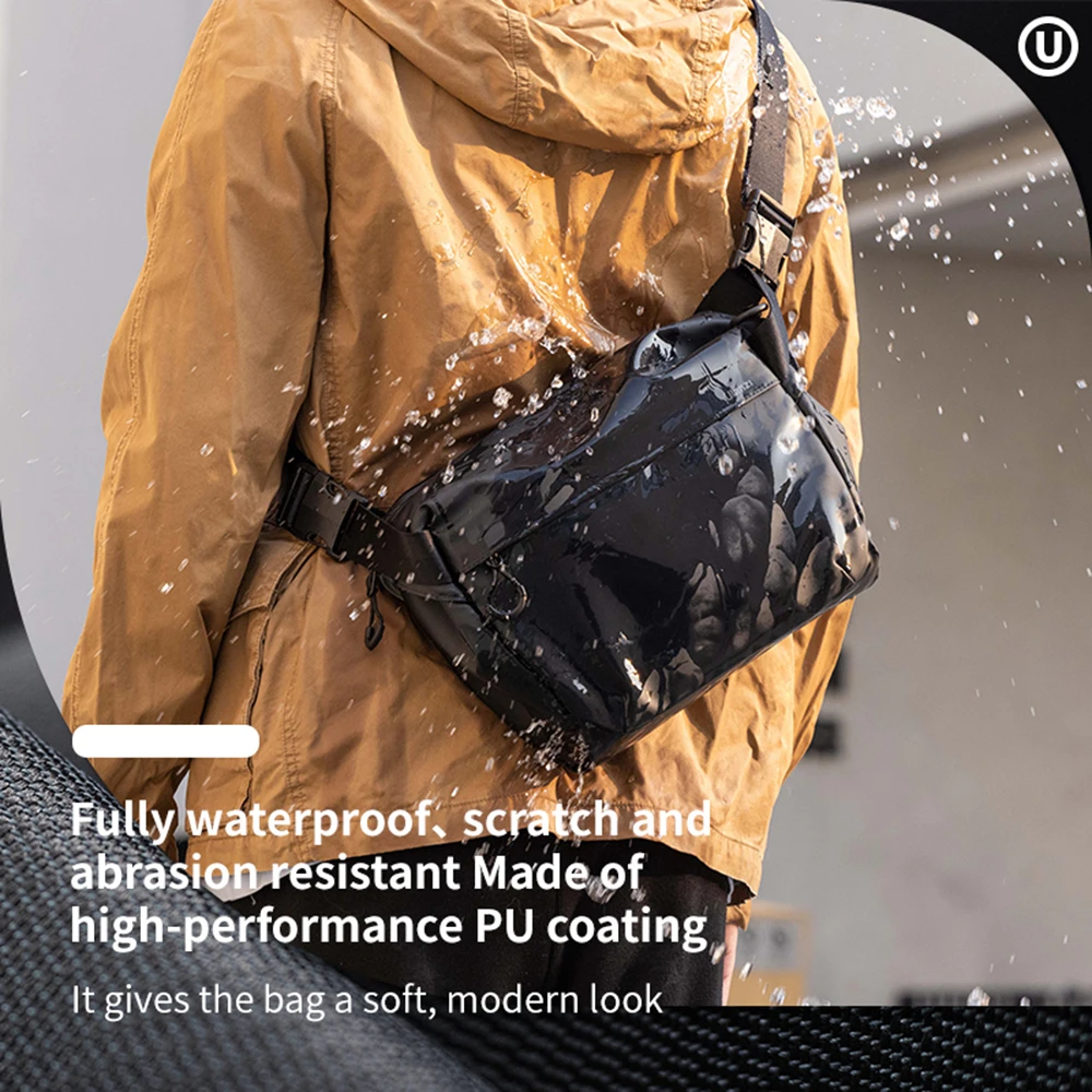 Cwatcun 방수 카메라 슬링백, 캐논, , 니콘 카메라용, 분리형 분리대가 있는 대용량 숄더백, 6L, PB008