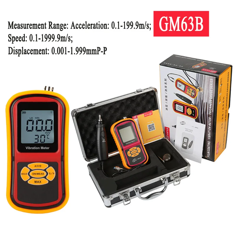 BENETECH GM63B Hand-held Digital Vibrometer Tester High-precision Sensitive