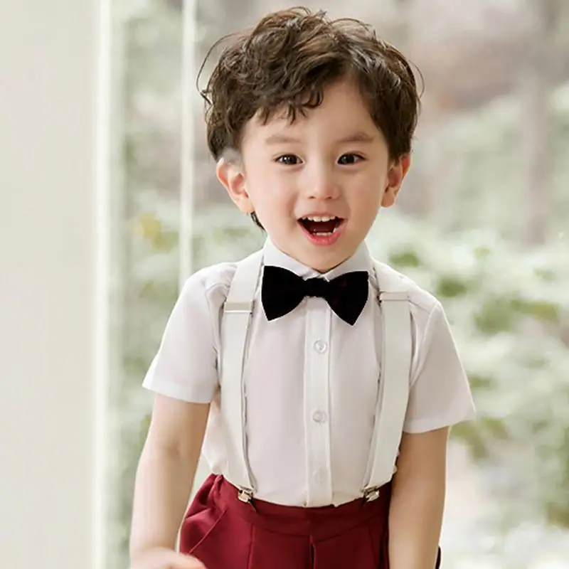 

Korean Children'S Clothing T-Shirts 2023 Autumn Baby Boys White Blouse Shirt Kids Boy Fomal Party Top Clothes Infants Birthday