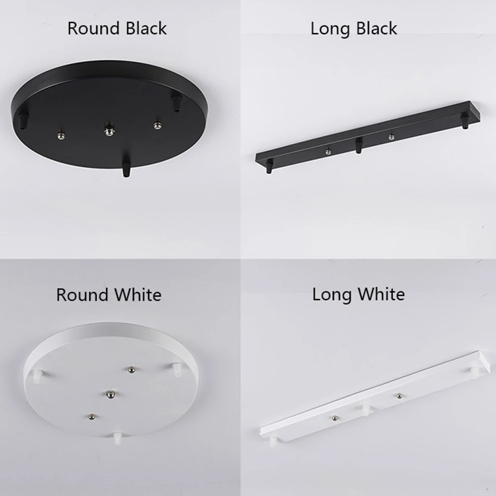 Description Picture 3 of itemDIY Ceiling mounted Base Canopy Plate 3 Heads Chandeliers pendant Light hanging Lighting ceiling Accessories Black White