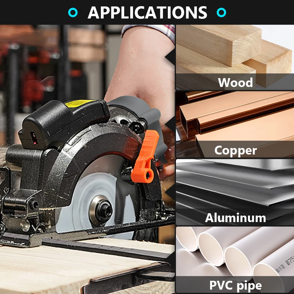 Accessoires Outils électroportatifs 5 Lames De Scie Circulaire 85mm - Diamètre Intérieur 15mm - Pour Bois, Plastique, Métal Lames TCT HSS Diamant