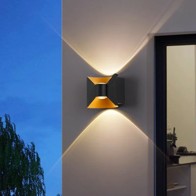 Creative Bow Shaped Wall Lamps IP65 Waterproof Imple Outdoor Lights Upper Lower Double Head Hotel Courtyard Corridors Lighting