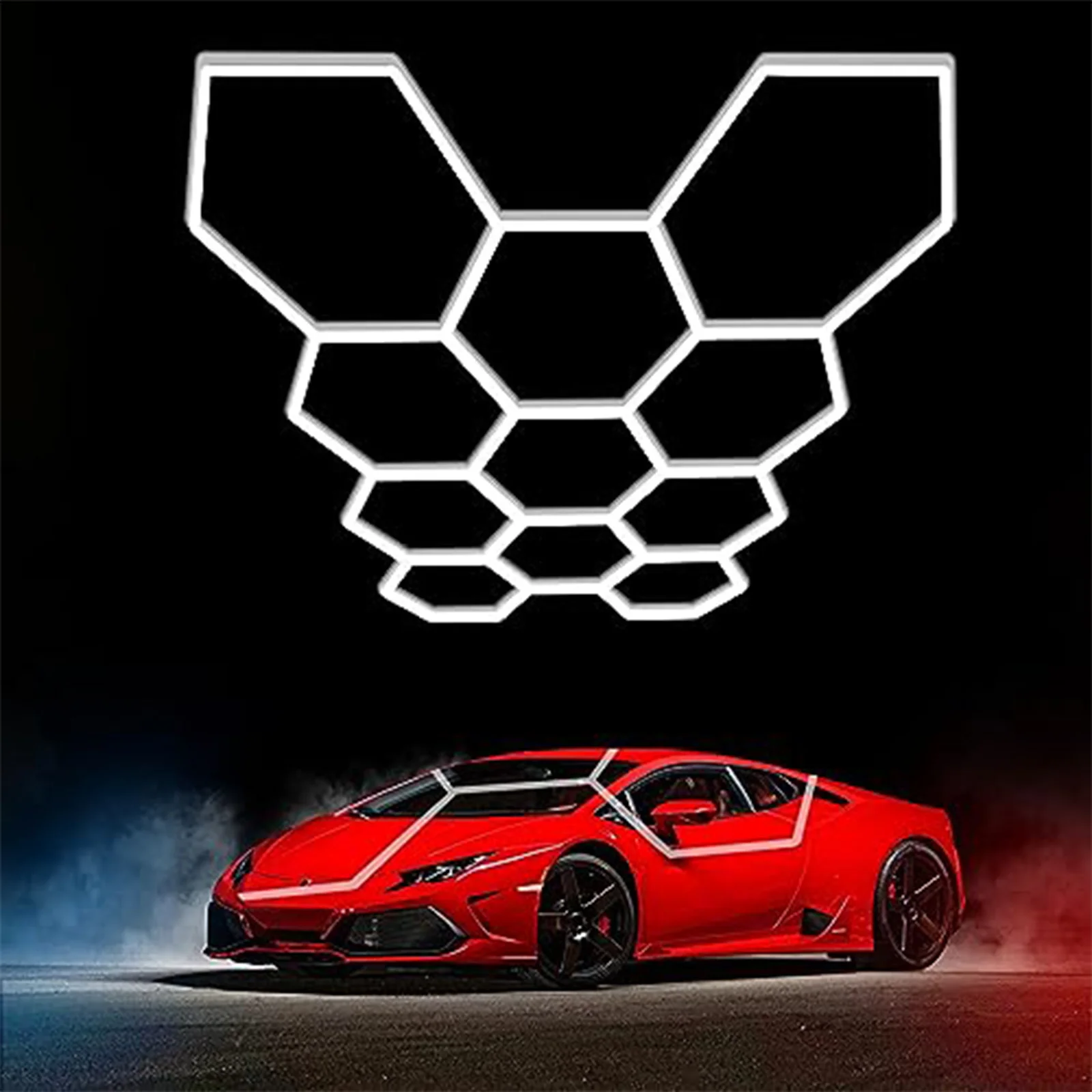 Hexagon honeycomb Led Lights Garage Light Ceiling Lighting AC85-265V Garage LED Lights For Auto Car Body Repair Workshop