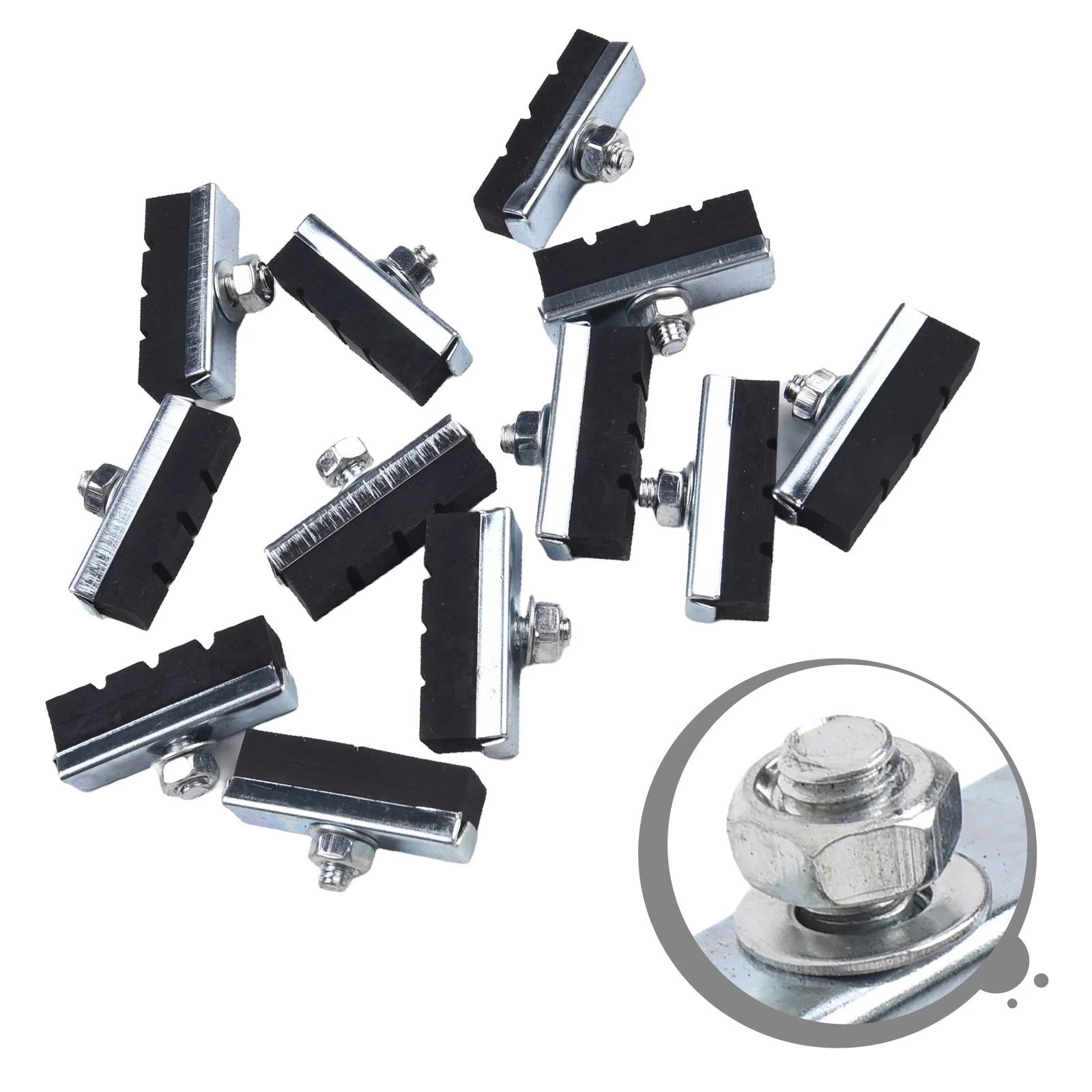 Description Picture 4 of item12PCS Brake Pads V-brake Pads Bicycle Electric Bicycle Brake Shoes Rubber Black Brake Parts Accessories Approx 40MM