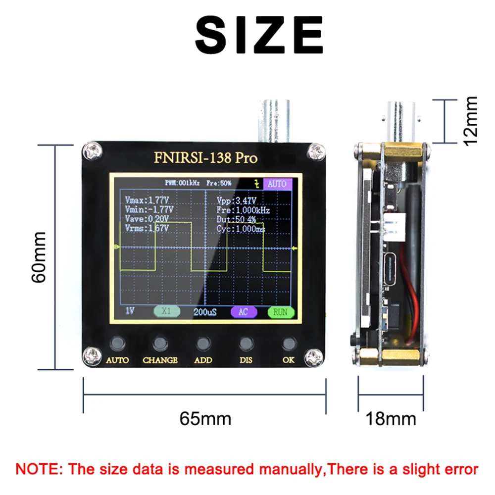 ET827 Handheld Digital Oscilloscope Multimeter Portable Smart DC/AC Current Voltage Resistance Frequency Diode Tester 4000 Count 6