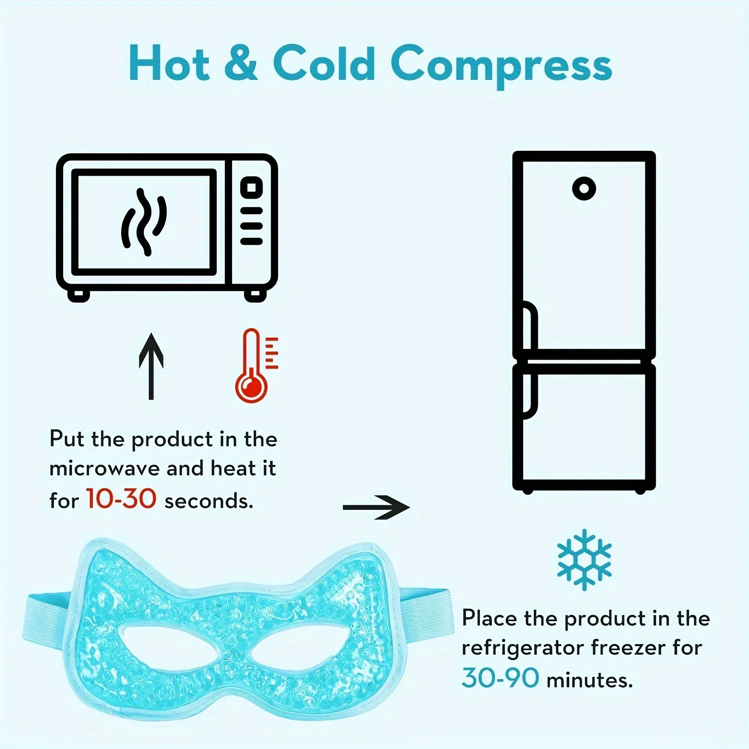 Gel Eye Mask with Eye Holes Reusable Hot Cold Therapy for Puffiness Dark Circles/Eye Bags Dry Eyes Stress Relief Cold Eye Mask