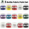5 Bottles Marie's Fabric Paint Set 50ml/1.69oz,Bright Colors,Quick-Drying,Suitable for Clothes,Canvas Bag,Great for Adults 1
