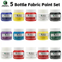 5 Bottles Marie's Fabric Paint Set 50ml/1.69oz,Bright Colors,Quick-Drying,Suitable for Clothes,Canvas Bag,Great for Adults 1