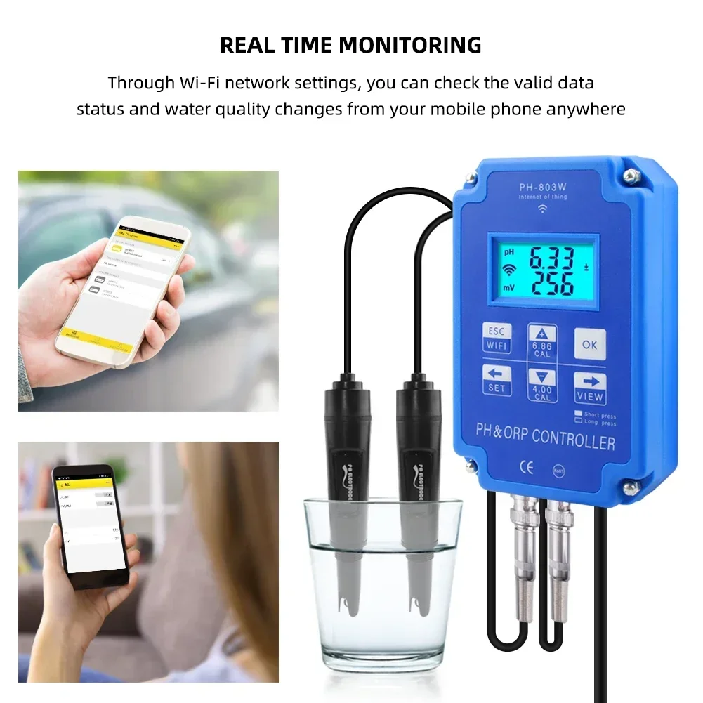 High-precision KL-803W WiFi Monitoring Digital Acid-base and Redox Controller PH Meter ORP