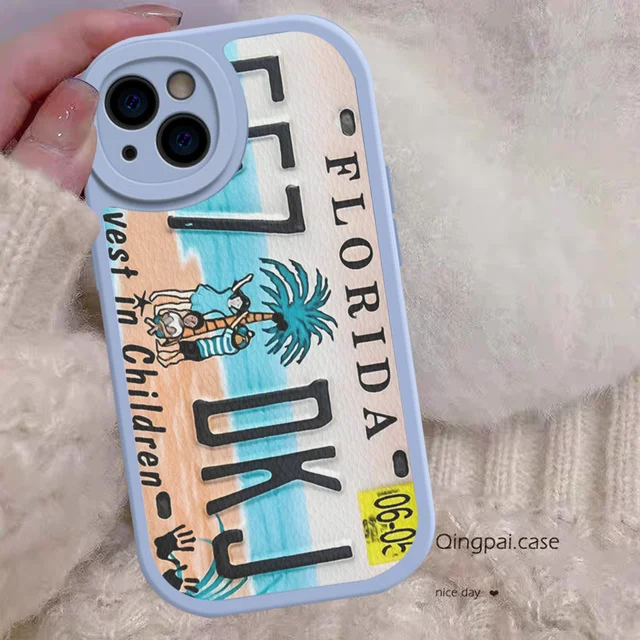 Capa de Celular Retro Engraçada com Número de Placa de Licença para iPhone 3 Capa de Celular Retro Engraçada com Número de Placa de Licença para iPhone