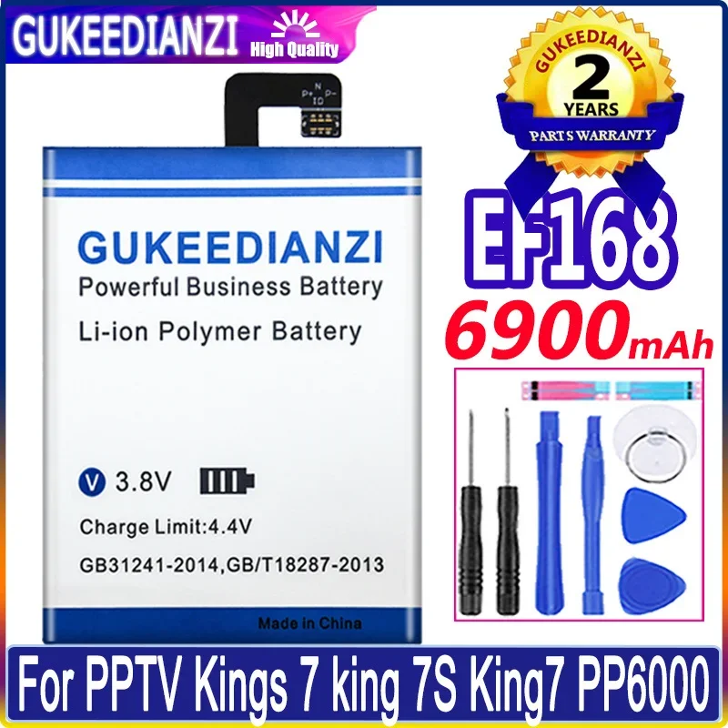 Сменный аккумулятор GUKEEDIANZI EF168, 6900 мАч, для PPTV King 7 King7 King 7S King7S PP6000, с инструментами