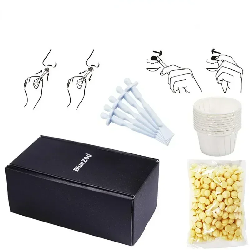 Portable Painless Nose Wax Kit For Men & Women Nose Hair Removal Set Paper-Free Hair Beans Cleaning Kit