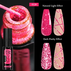 Gold Silver Metallic Chrome Mirror Effect Nail Gel Polish (12 Rose Red)