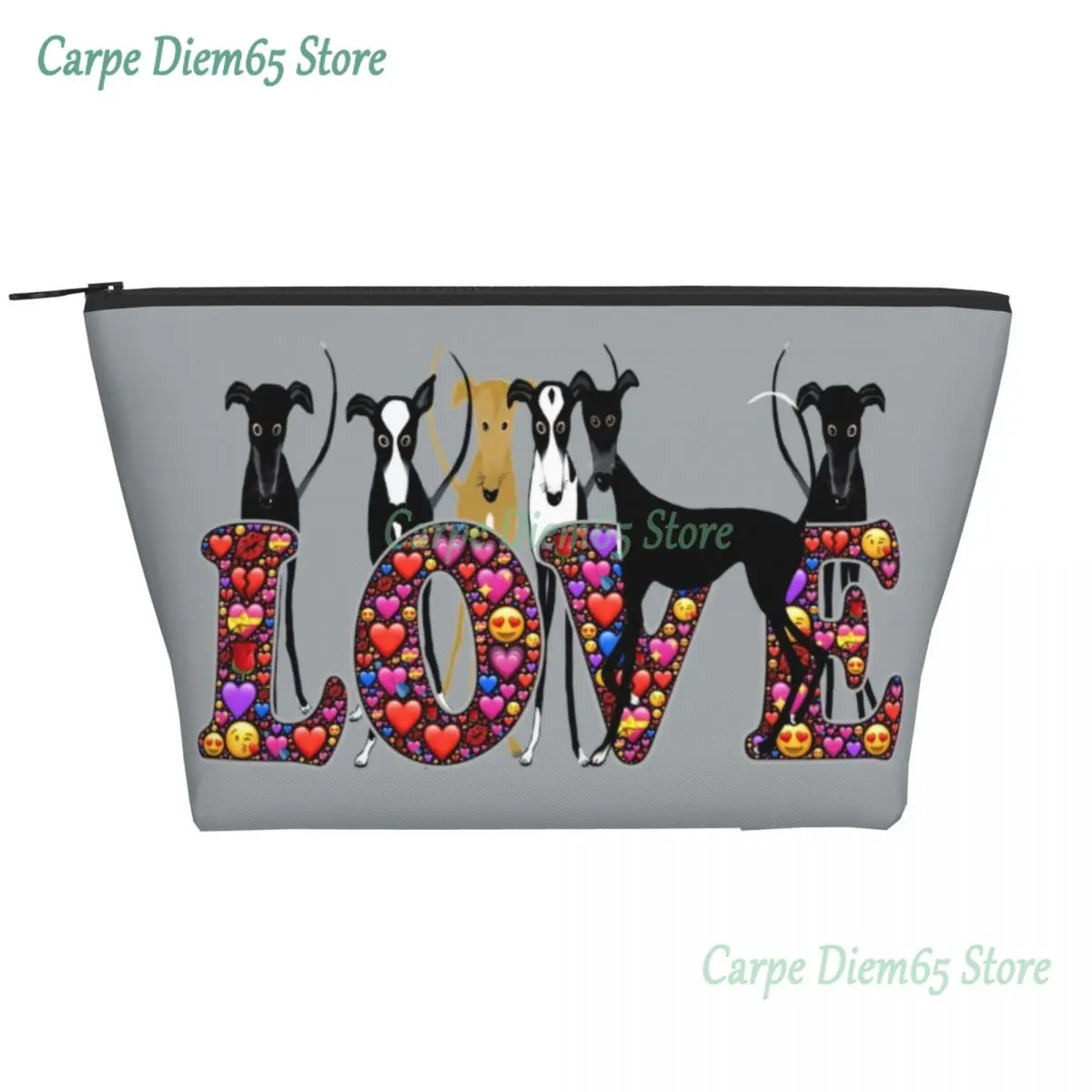 

Love Hounds Cosmetic Bag Women Fashion Large Capacity Greyhound Whippet Sighthound Dog Makeup Case Beauty Storage Toiletry Bags