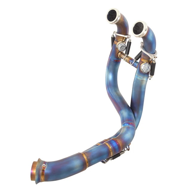 Blue Titanium Alloy Header Tube Motorcycles Exhaust Muffler Front Link Pipe Modified For DUKE 890 Adv Adventure RR Rally 19-23