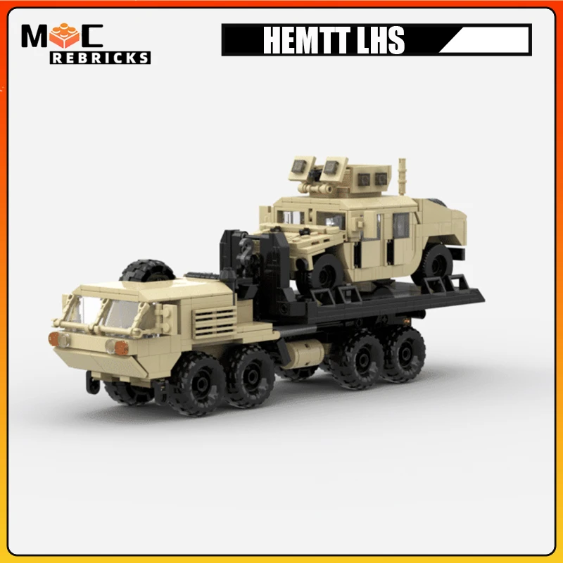 

WW2 Military Serie US Army M1120 Heavy Expanded Mobility Tactical Truck MOC Building Blocks M985 HEMTT Vehicle Model Bricks Toys