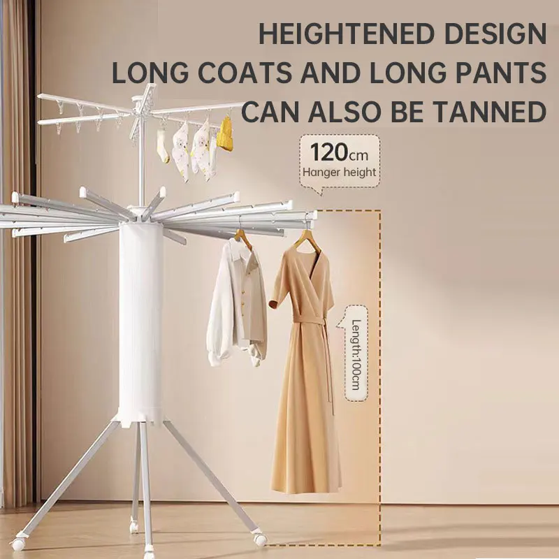 Octopus Drying Rack Balcony Household Folding Floor Pole Indoor Portable Clothes Hanging Rack Quilt Drying Floor Rack 4