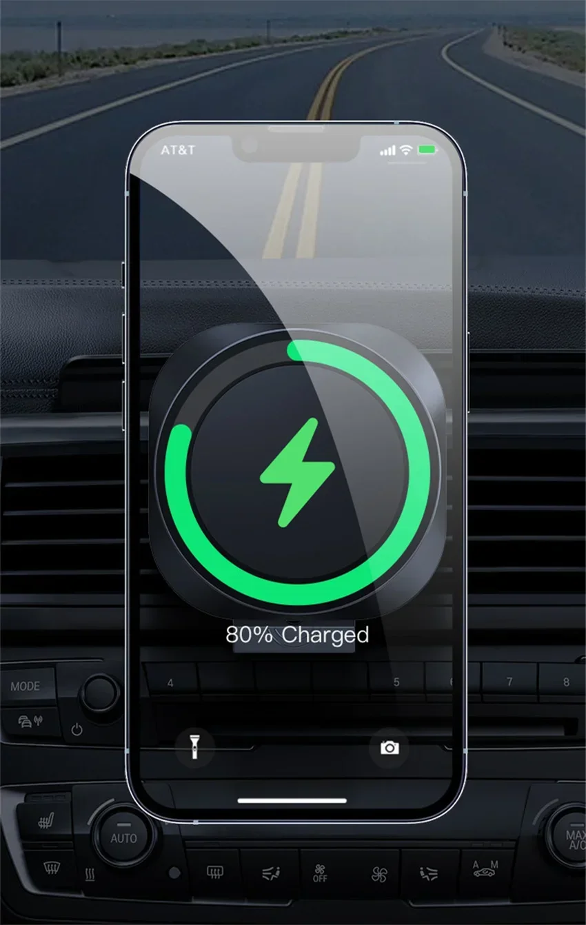 Supporto per caricabatterie magnetico wireless da 30 W, supporto per caricabatterie da auto per iPhone 12, 13, 14, 15 Pro, ricarica rapida_voghion.com