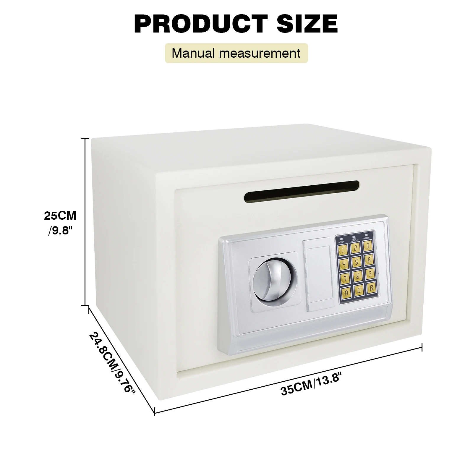 16L Large Security Box Electronic Digital Steel Safe Home Office Money ...