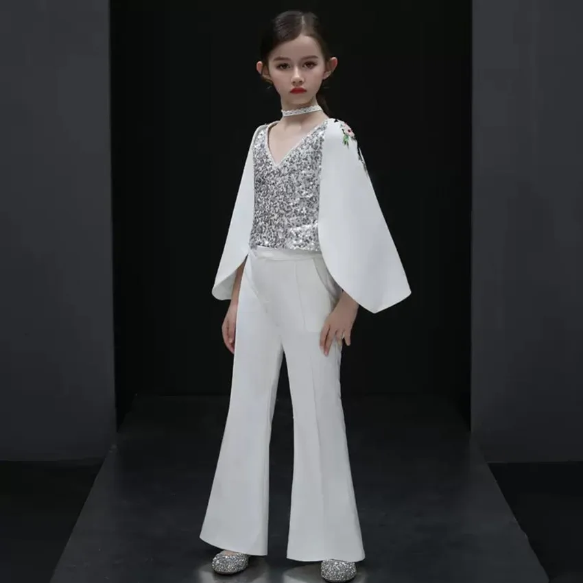 High End Children's Suits Evening Gown Beading Design Kids Catwalk
