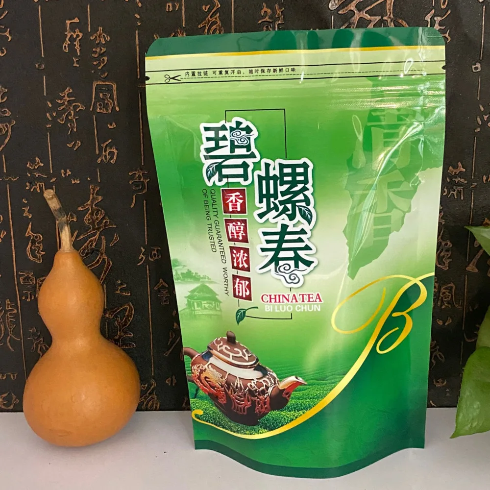 100gBiluochunTeaBagZipperBagsAAAChineseGreenteaSelfsealing
