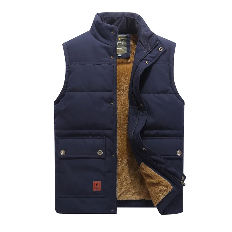 

2024 Winter Men Vest Fleece Thick Warm Waistcoat Outwear Casual Thermal Soft Vests Men Windbreaker Sleeveless Jackets Clothing