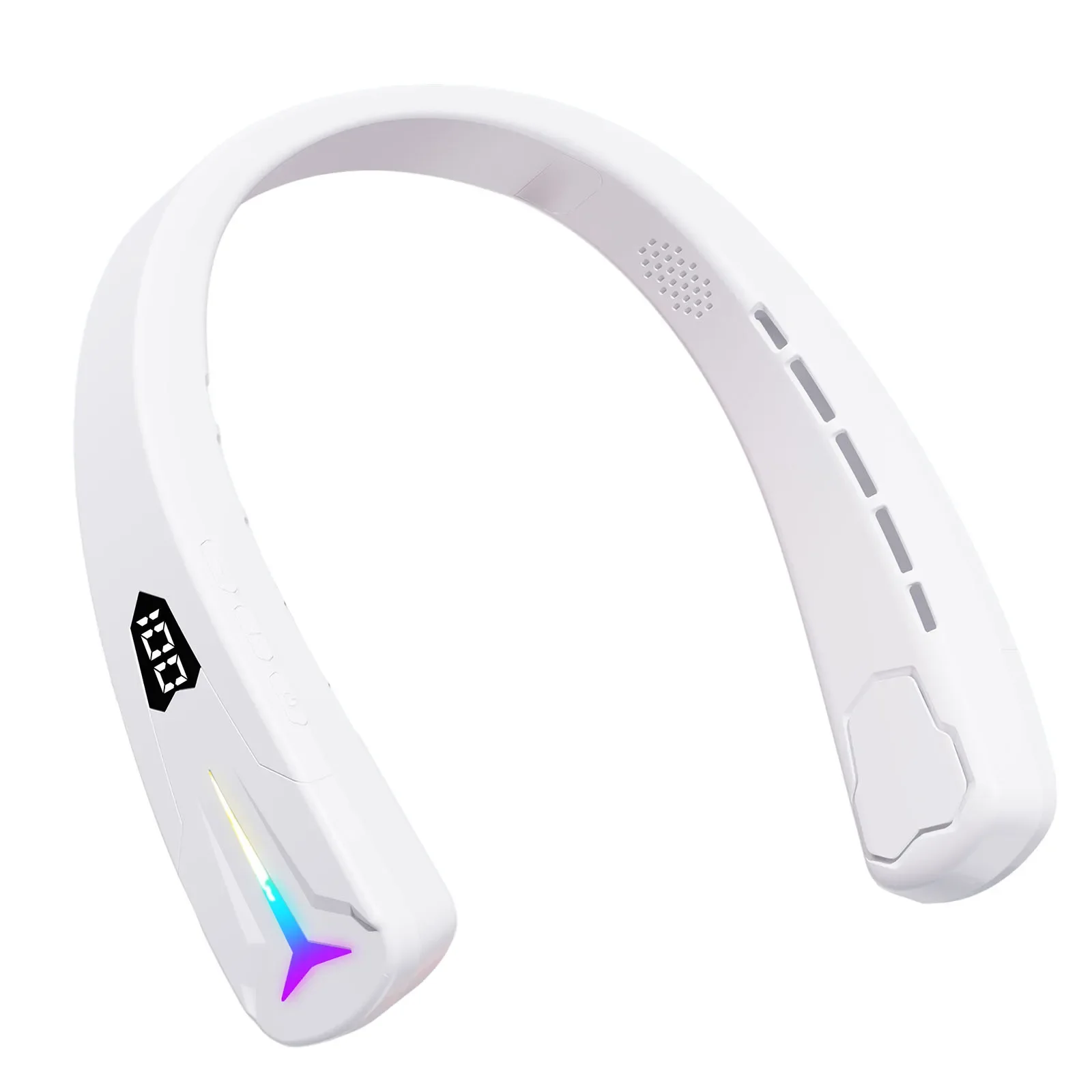 2-In-1 Neck Cooler Bluetooth Speaker Wearable Neckband Speaker Hands-Free Ear-Free for Tv Game Play Home Outdoor Electric Fan