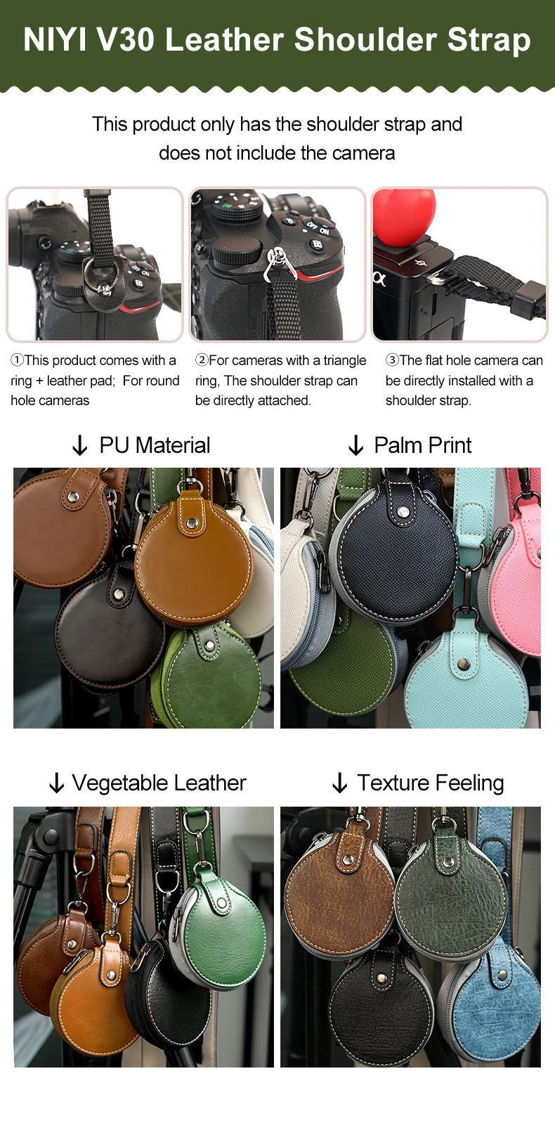 Camera Strap Shoulder Strap Neck Handy for Mirrorless SLR camera Retro Leather Iconic Brand Fuji Iconic Brand Pentax Nikon Universal Bag