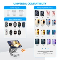 Qi2/Qi1 3 in 1 15W Magnetic Wireless Charger for Iphone 17 16 15 Fast Charging Folding for Apple Watch Airpods Wireless Charger 2