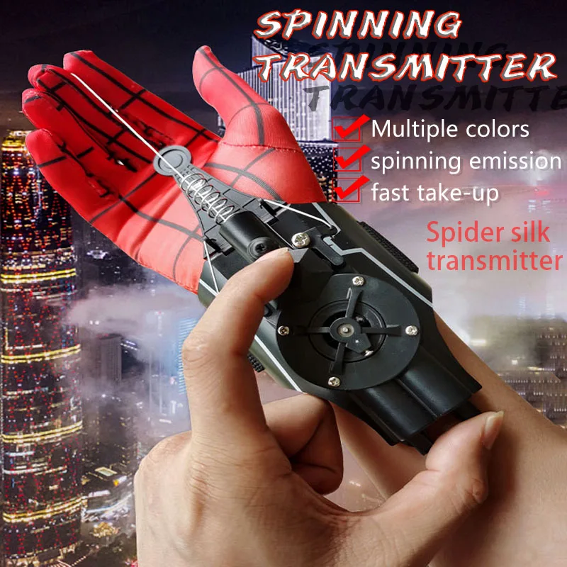 Spiderman Web Shooters Toys Dispositivo Di Lancio Del Polso Film Periferiche Peter Cosplay Accessori Puntelli Regali Spider-Line Per Bambini