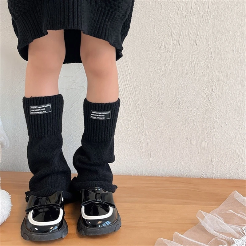 Kids Leg Warmers for Autumn Spring LolitaStyle Girls Knee High Socks Bells Bottom Leg Covers Knit Breathable Stockings