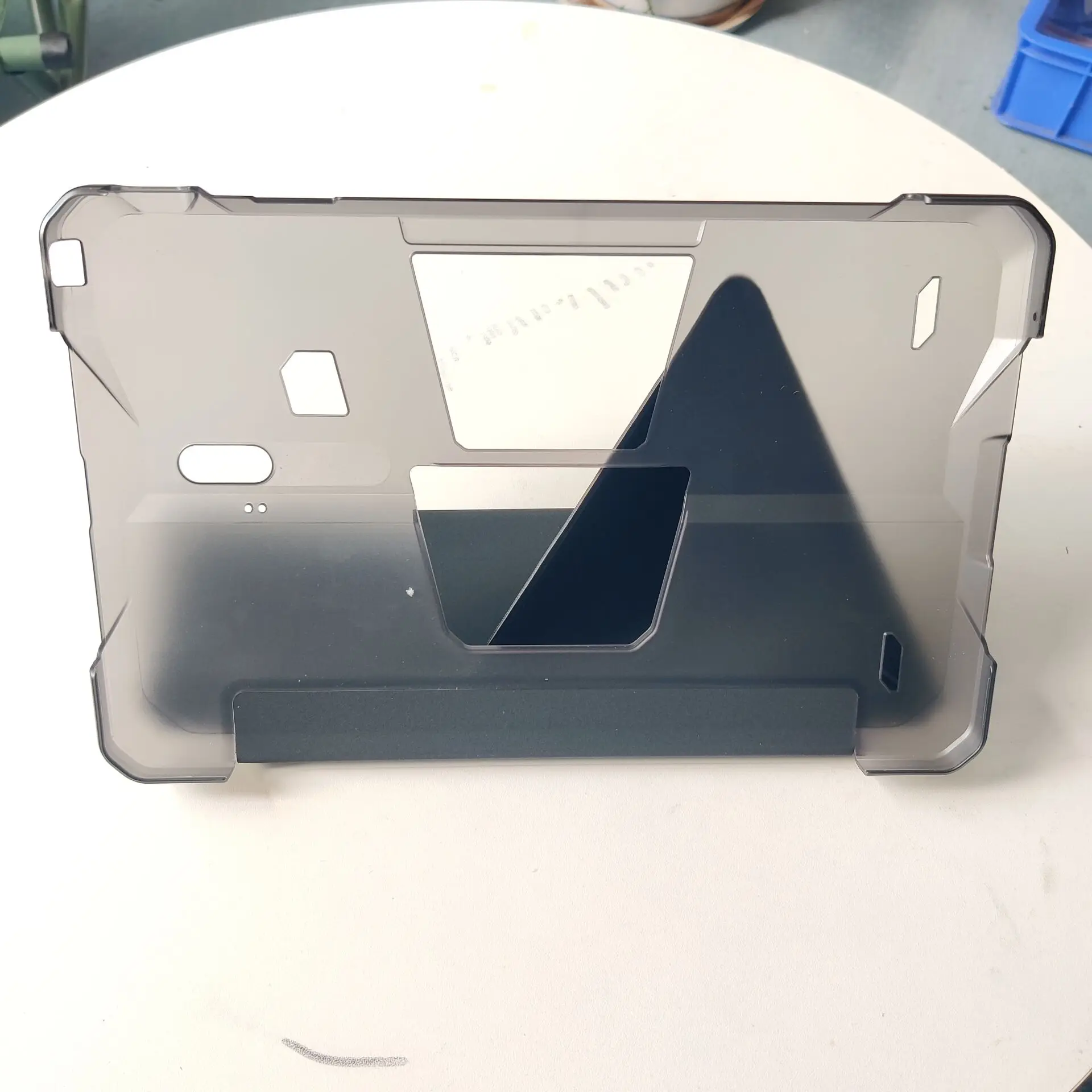 Silica Gel Tablet Case for 8849 Unihertz TANK E Pad TPU Silicone Transparent Cover Metal Holder Foldable Support Stand Kickstand tablet case