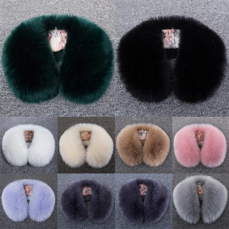 Winter Warm Scarf for Women Faux Fur Scarf Shawl Plush Fake Fur Collar Fluffy Neck Collars Soft Warm Scarives for Down Jacket 3