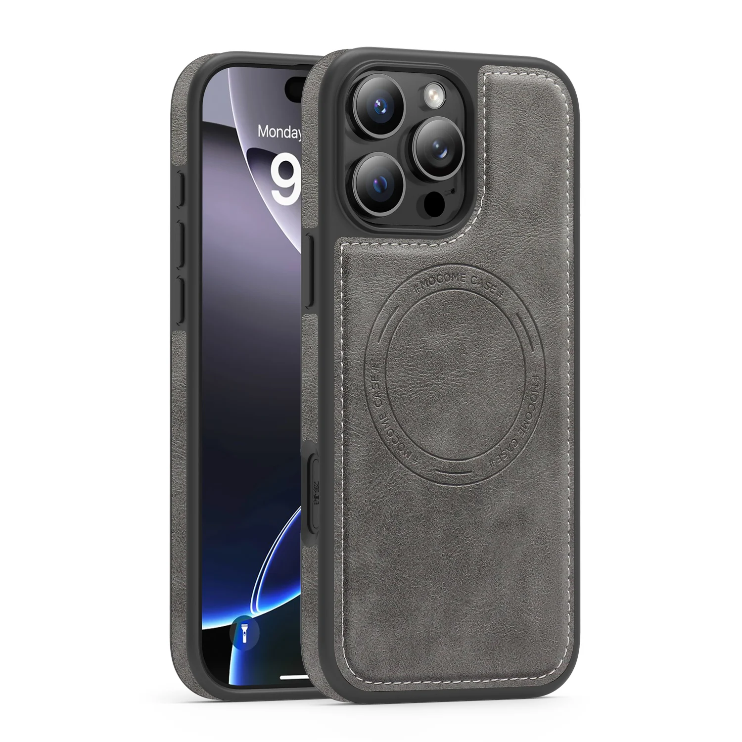 Magnetic Leather Phone Case with Camera Protection and Anti-Fall Soft Back Cover