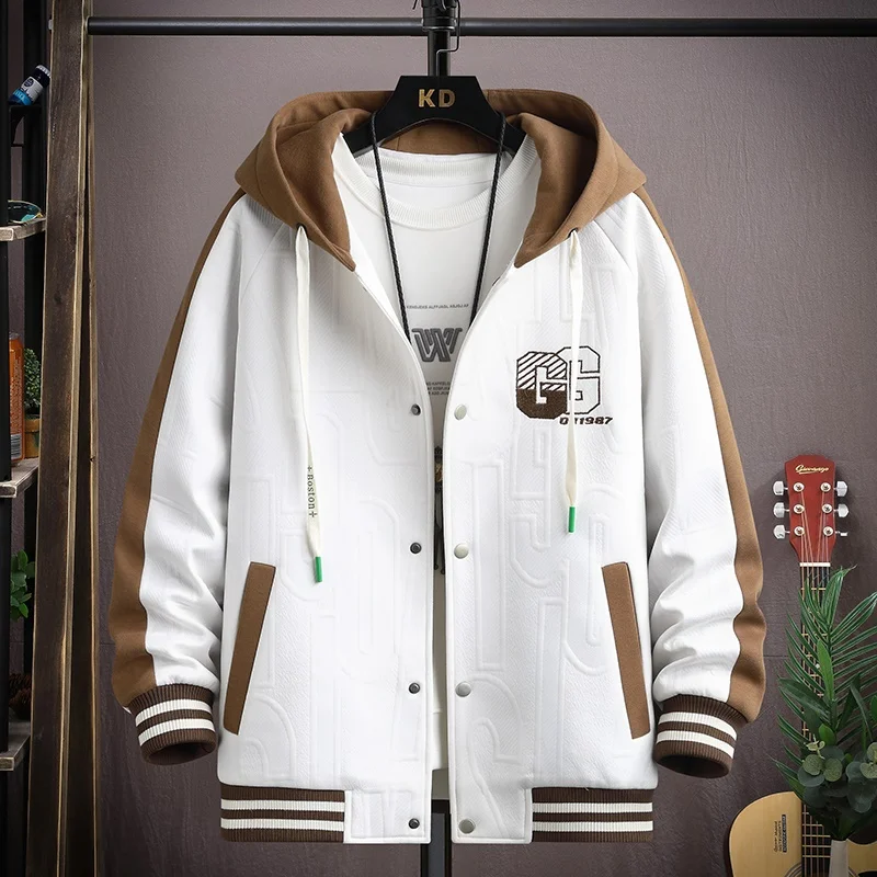Fashion 2024 Spring Autumn Casual Men's Hooded Jackets Youth Streetwear ...