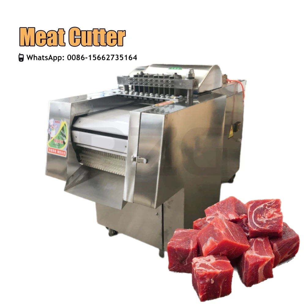 

Frozen Beef Cutter Automatic Chicken Cutting Machine Meat Cube Cutting Machine Goat Meat Dicer Pork Meat Cutting Machine