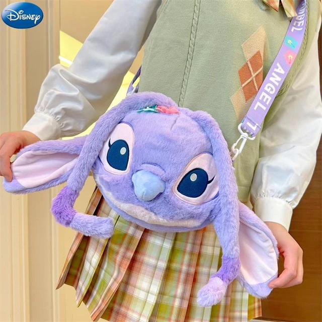 Disney-Bolso de peluche de Lilo & Stitch para niños, bandolera de felpa  Kawaii, bolso de