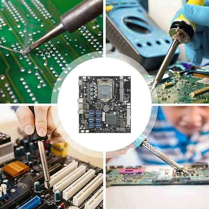 motherboard pc B250 ETH Mining Motherboard 12 USB3.0 LGA1151 Support DDR3L SODIMM RAM MSATA Support 6/7/8/9 Generation CPU Motherboard latest computer motherboard