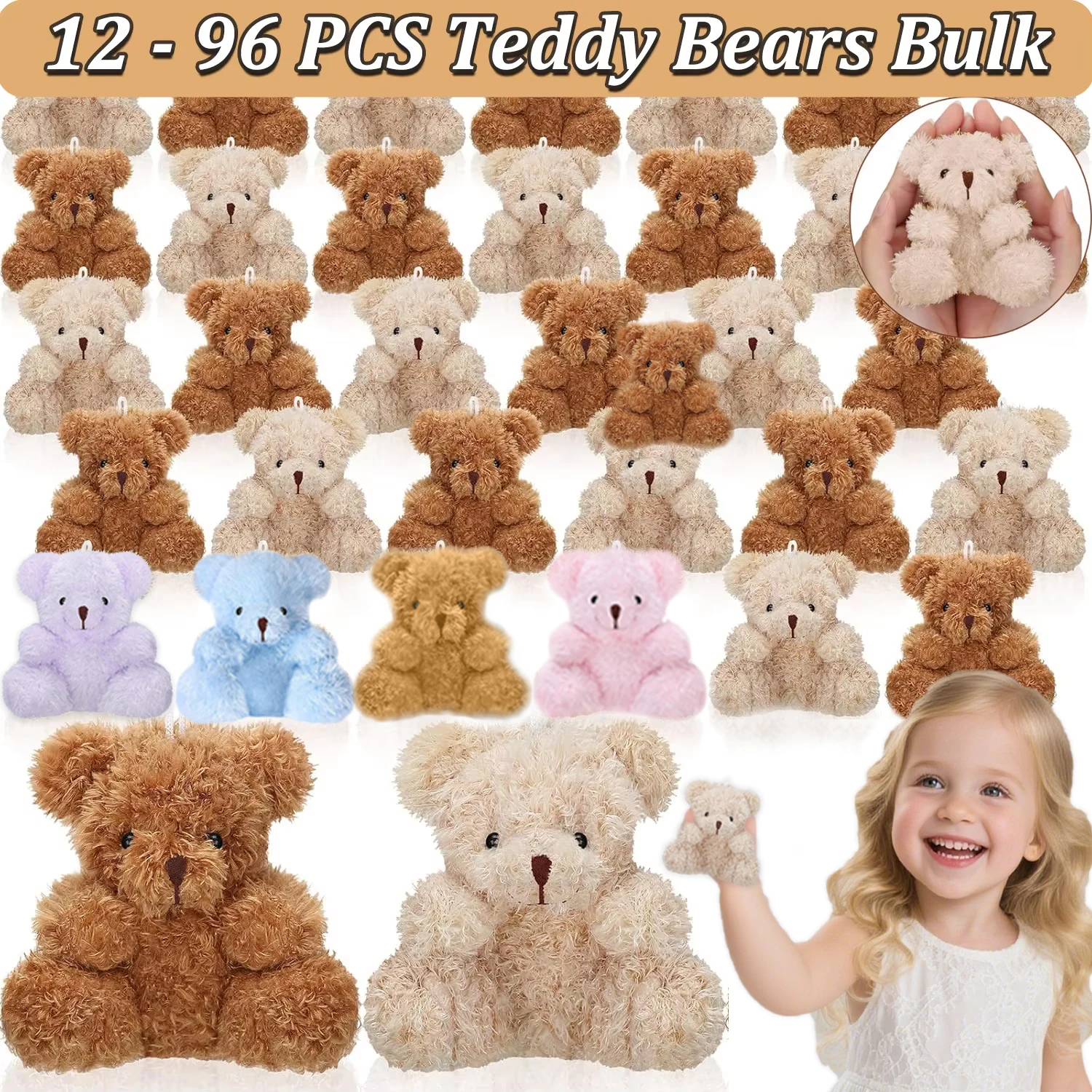 12 Pcs Bear Stuffed Animal Plush with Ribbon Bow Ties Stuffed Bear 並行輸入 : HyDren 12 Pcs 12 Inch Bear Stuffed Animal Bulk Soft
