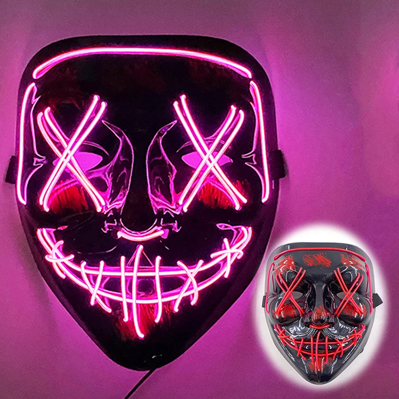 Masque D'Halloween, Masque De Purge LED, Masque Lumineux à LED, Masque Effrayant, Pour Festival, Cosplay, Halloween, Bal Masqué, Fête, Carnaval