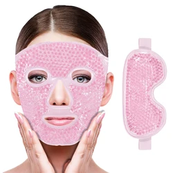 Revitalizing Gel Bead Cooling and Heating Face & Eye Mask for Ultimate Relaxation and Refreshment (2pcs set - pink)