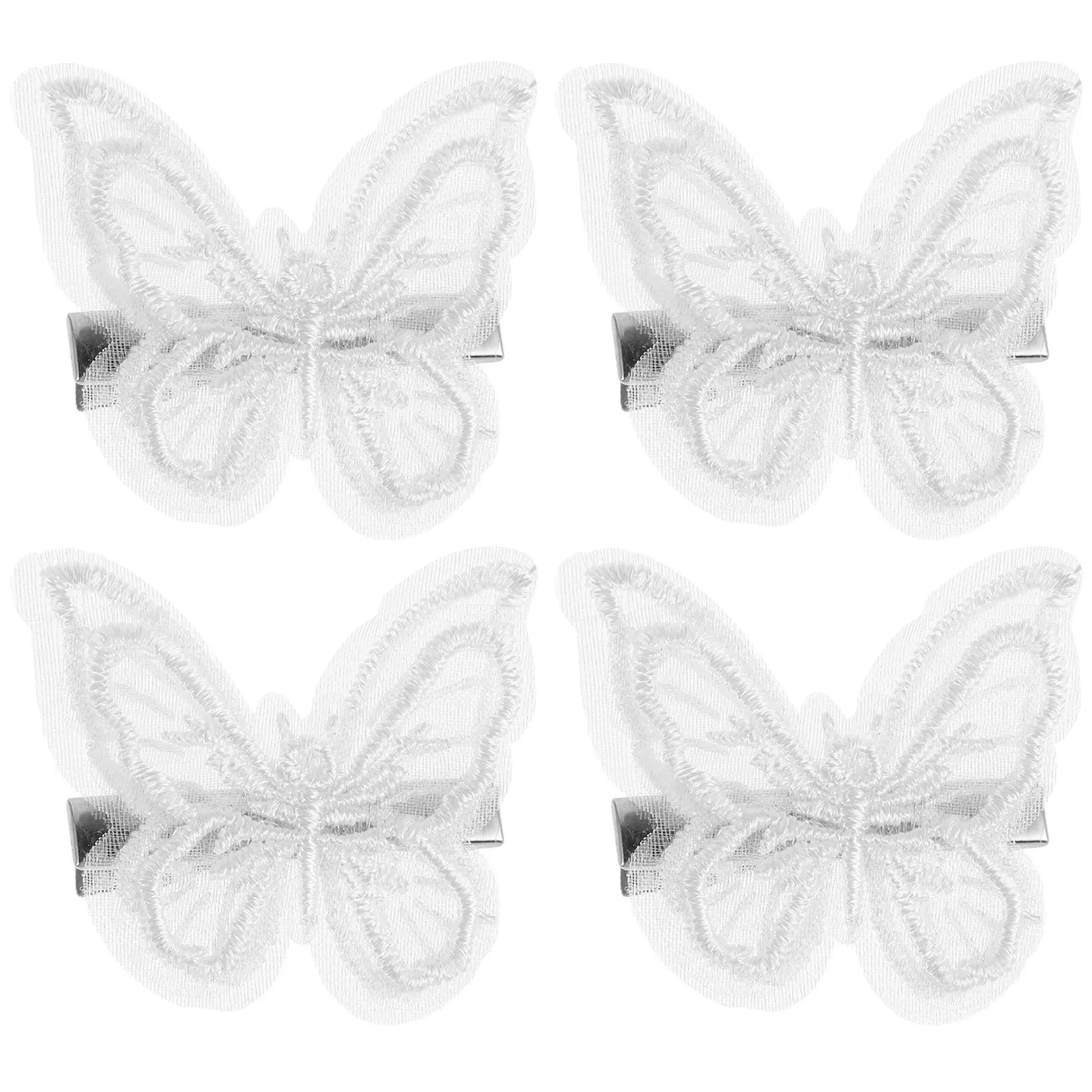 5Pcs 나비 머리핀 여성을위한 달콤한 유행 자수 헤어 액세서리 소녀 일상 복장 결혼식 휴일 축제